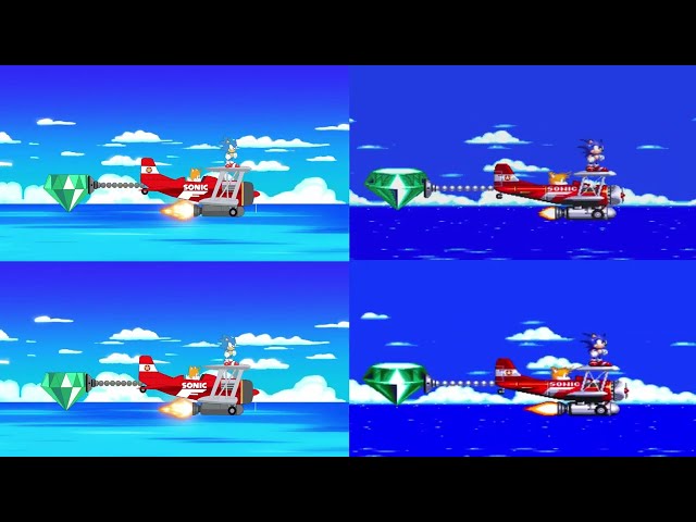 SONIC 3 / SONIC 3 & KNUCKLES ENDINGS (1994 / 2022) SIDE BY SIDE 4 COMPARISION class=