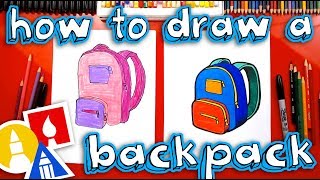 how to draw a school backpack