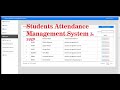 Student Attendance Management System in PHP