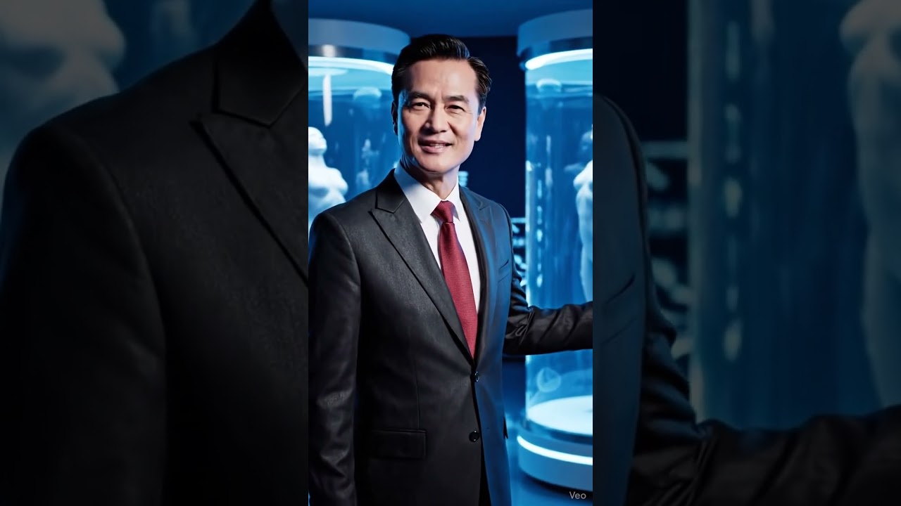 A prominent CEO presents his new product, "synthetic humans."