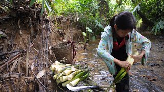 9 Year Old Orphan Girl Goes To The Forest Harvest Bamboo Shoots - Sell And Buy Instant Noodles
