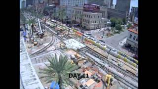 N.Rampart/St.Claude Avenue Streetcar -  Half Grand Union Construction  - Timelapse with Audio