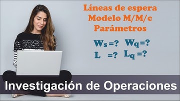TIP IO - 76. Líneas de espera. M/M/c. Varios servidores. Parámetros de desempeño. Ej 18.6D-7 Taha 9a