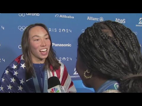 Arlington swimmer Torri Huske talks about gold win in 100m butterfly