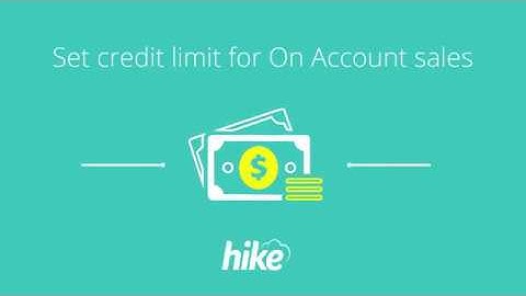 Set credit limit for On Account sales