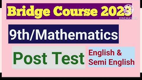 Bridge Course 2023||Class nine Mathematic Post Test||9th Maths Post test||9th Maths uttar chachani