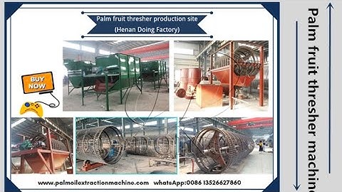 Palm fruit thresher machine, palm fruit stripping machine, palm fruit separator machine video
