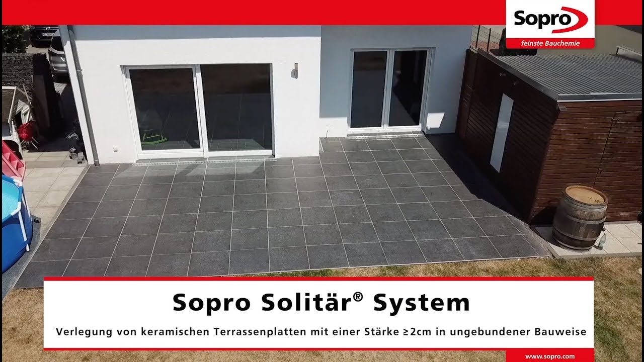 Sopro Solitär® F20 - Verlegung von keramischen Terrassenplatten