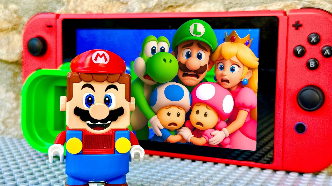 Lego Mario enters the Nintendo Switch to save them ALL! #legomario