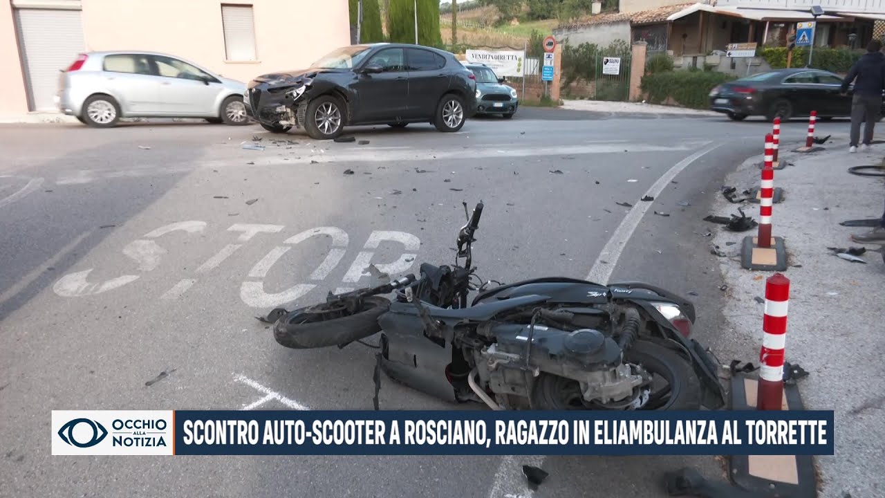 Scontro tra auto e scooter a Rosciano di Fano: ragazzo trasportato al ...