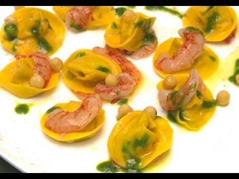 Tortelli ai ceci (fatti a mano) con gamberi_La Bar...