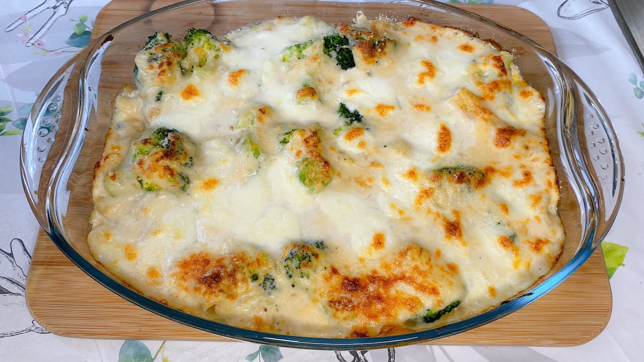 Gratin de macaroni et brocolis, recette simple et délicieuse / christelle cuisine