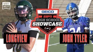 On sepetember 12th, 2019 the latest edition of a near century old
rivalry took place between longview (tx) and john tyler (tx). game was
shown espn 2 ...