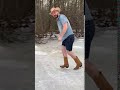 Guy is new boot goofin in his custom made cowboy boot ice skates.