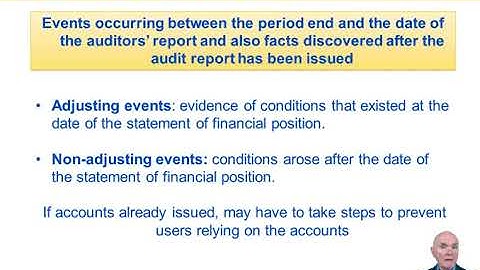 Subsequent Events - ACCA Advanced Audit and Assurance (AAA)