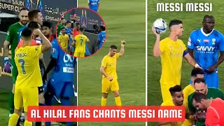 Al hilal fans Chant Messi Before Ronaldo's Red Card