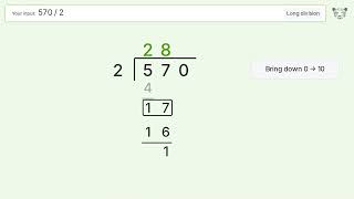 Long Division Problem 570/2: Step-by-Step Video Solution