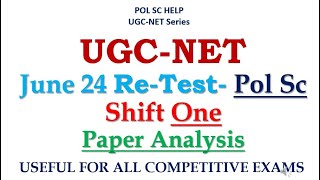 ANALYSIS OF  ACTUAL  JUNE 2024 PAPER OF UGC NET PAPER 2-POLITICAL SCIENCE- SHIFT ONE screenshot 5