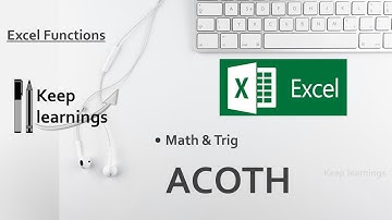 Excel ACOTH function