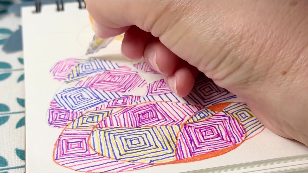 Auntie Doodle - Abstract Geometric Rock Pattern Doodle Art | Relaxing Line Drawing