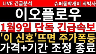 이오플로우 주가전망 ] 1월9일 단독 긴급 속보! 세력들 이제 가격 조정과 기간조정이 끝났습니다 이제부터 &quot;이 신호&quot; 뜨면 주가는 폭등합니다 제발 주주여러분들 대응 이렇게만 하세요