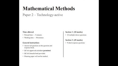 Maths Methods QCAA external exam 2023 tech active Q16-17