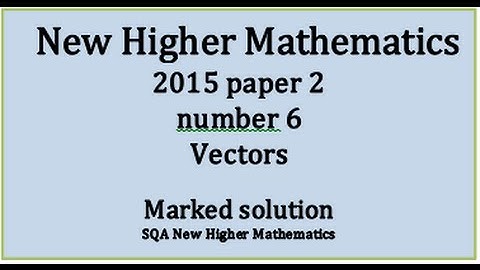 2015 SQA New Higher Mathematics Paper 2: 6 Scalar product