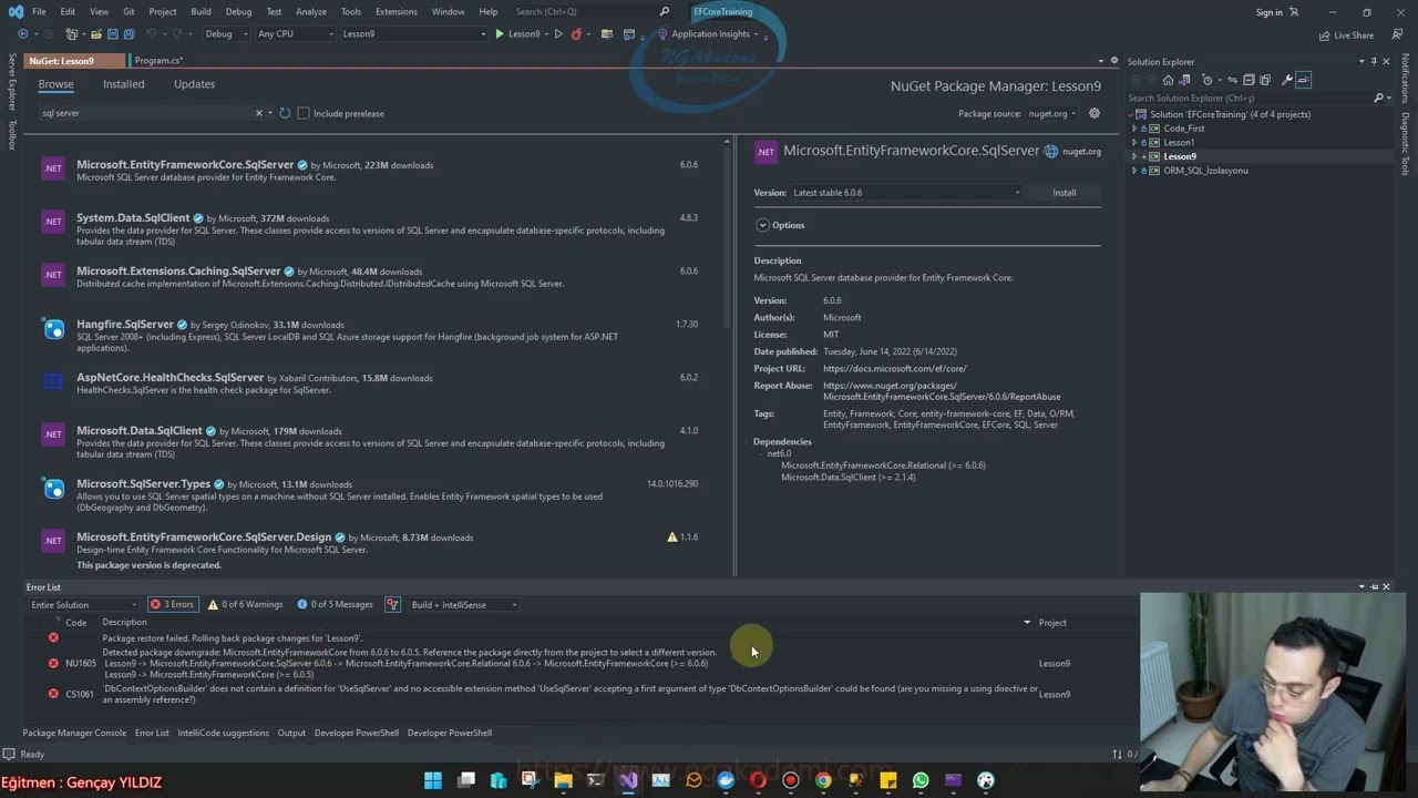 Entity Framework Core #9 - En Temel Entity Kuralı | OnConfiguring Fonksiyonu | Tablo Adı Belirleme