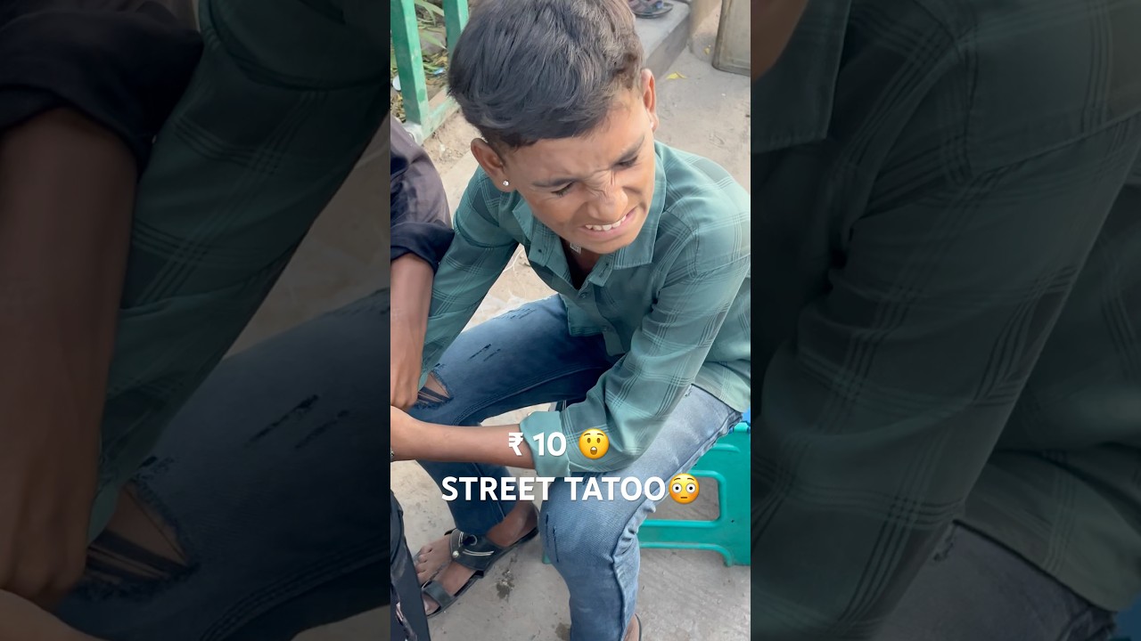 10 Rupee Street Tattoo: Extreme Risk, No Hygiene.🥹😳😳😳😳😳😳😳 