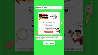🚨 Wipro is hiring for Python Developer 🚀 #shorts #hiring #job #career #jobsearch