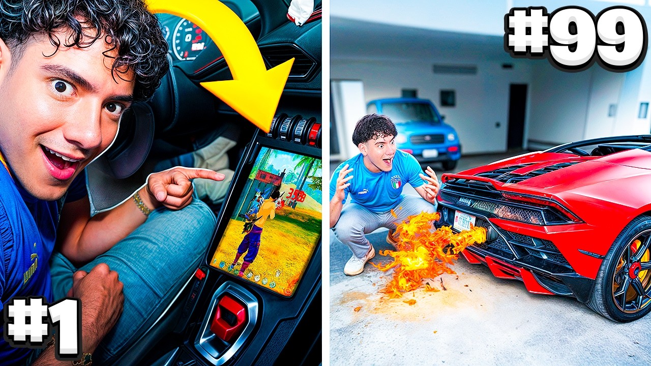 Probé 10 PRODUCTOS VIRALES de AUTOS EN MI LAMBORGHINI y ME SORPRENDI !! | TheDonato