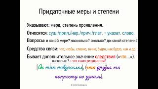 картинка: Придаточные меры и степени (9 класс, видеоурок-презентация)