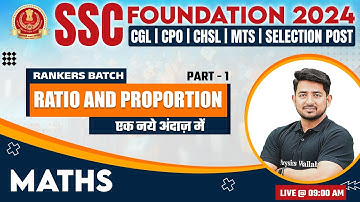 SSC Foundation Batch 2024 | SSC Maths | Ratio And Proportion #1 | SSC Exam | Maths By Ravinder Sir