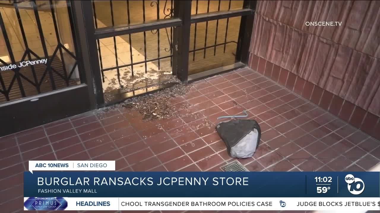 Burglar breaks into JCPenney store in Fashion Valley Mall