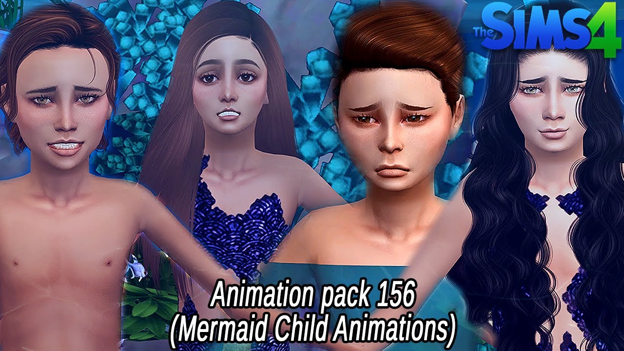 Sims 4 Animations | Animation Pack #156 | Mermaid Child Animation Pack | Big Pack | Free