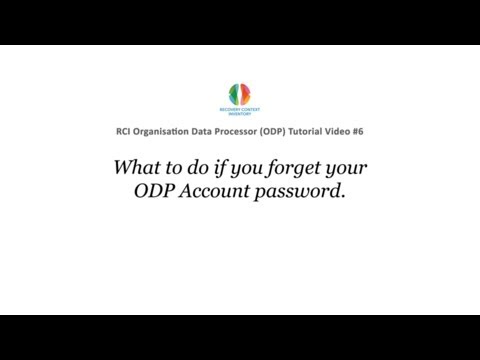 #6 RCI ODP Tutorial - What to do if you forget your ODP account password