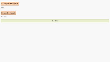 Jquery Tutoriel part 1 : Show() Hide() toggle()