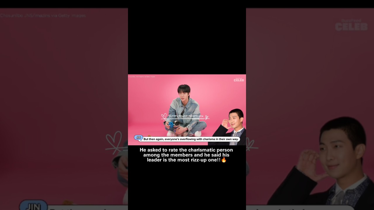 He admitted that namjoon is the most charismatic member among others!!🔥🩷💙 #namjinrj #namjoon #jin