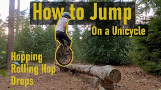 How to JUMP on a UNICYCLE: Hopping tutorial [Mountain Unicycling]