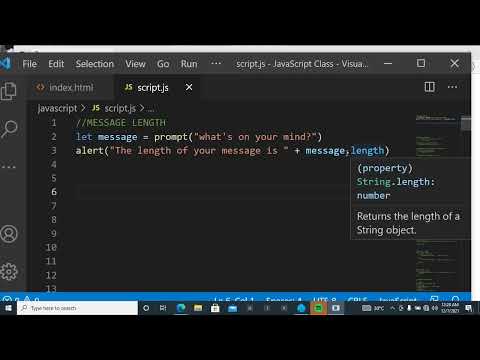 Lesson 19 in JavaScript Lessons: Message length