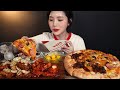 SUB)푸라닭 블랙알리오 악마치킨에 반올림피자샵 반반피자 먹방🍕 Soy sauce&spicy chicken and pizza mukbang asmr