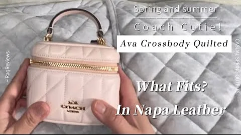 Coach Ava Crossbody Quilted in Blush | What Fits? Measurements | RaqReviews