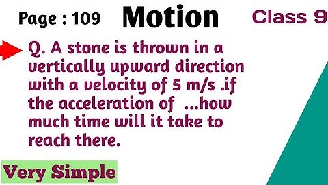 A stone is thrown in a vertically upward direction with a velocity..|| Class 9 Numerical