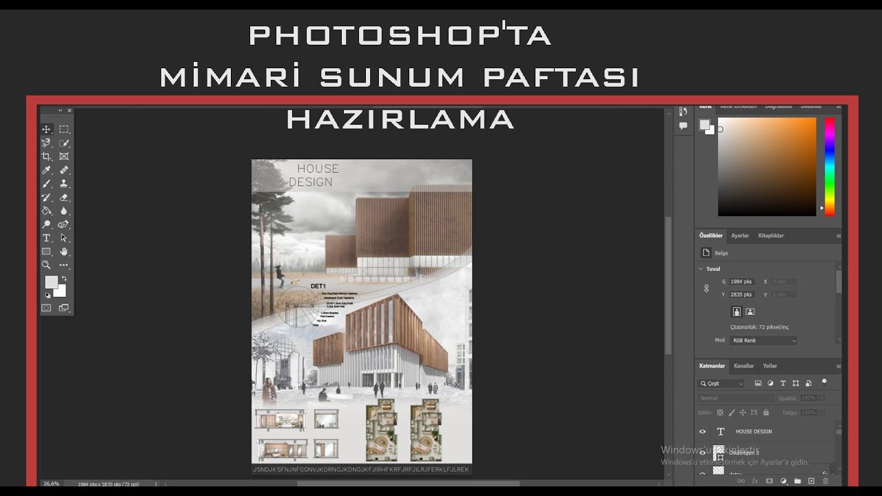 Profesyonel Mimari Sunum Paftası Nasıl Hazırlanır? | Photoshop İpuçları ...