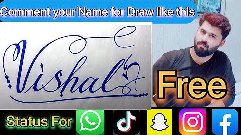 Vishal Name Signature Calligraphy Status | How to Cursive write with cut Marker #vishal @Vishal
