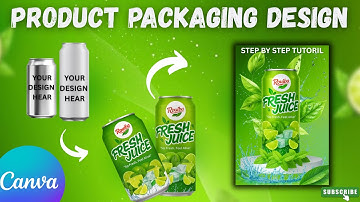 How to Create Product Label & Fruit Juice Commercial Product Ad  Design in Canva |