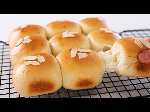 No Kneading! Just need 3-Minutes to prepare! Incredibly Easy to make fluffy almond milk buns