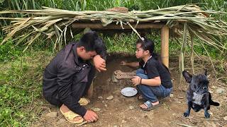 Thanh and Dan were very sad and missed their dog Na, so they made a tent to cover Na's grave.