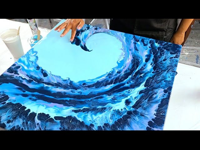 How to Paint a Beach with Acrylic Pouring - Homebody Hall