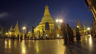 Shwedagon Paya pagoda, Time Lapse shots, Yangon, Myanmar